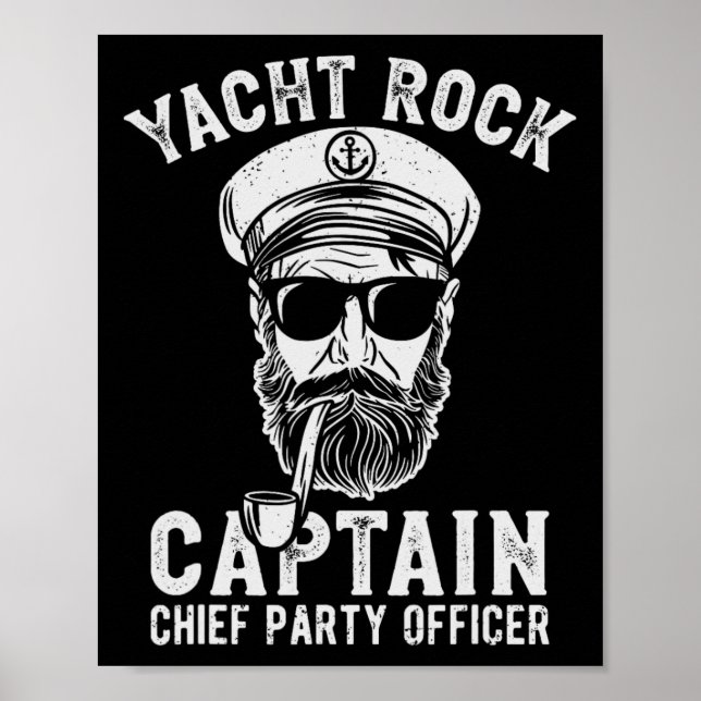 Yacht Rock Captain Pontoon Boat Party Sailor Boati Poster (Front)