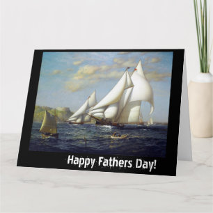 Yacht Sailboats Ocean Boat Race Fathers' Day Card