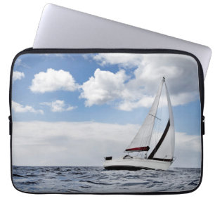 Yacht Sailing In Open Sea Laptop Sleeve
