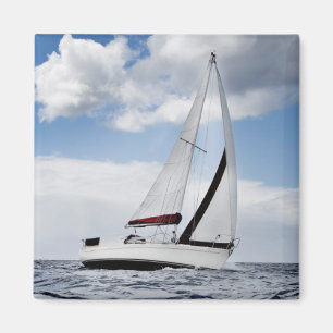 Yacht Sailing In Open Sea Magnet