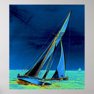 Yacht 'Shamrock' in New York Harbour 1895 Poster