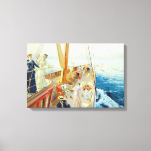 Yachting in the Mediterranean (by J.L. Stewart) Canvas Print