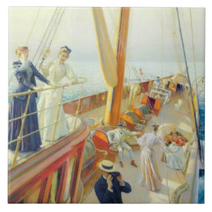 Yachting in the Mediterranean (by J.L. Stewart) Tile