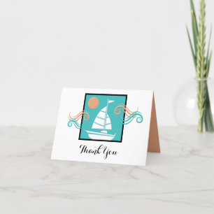 Yachting Minimalist Sailboat Thank You Card