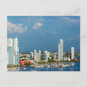Yachts and Modern Cartagena Postcard