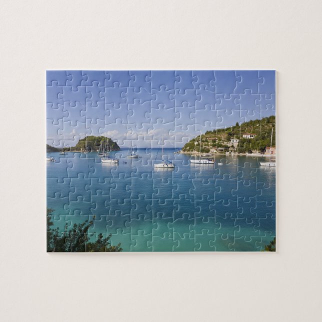 Yachts at anchor, Lakka, Paxos, Greece Jigsaw Puzzle (Horizontal)