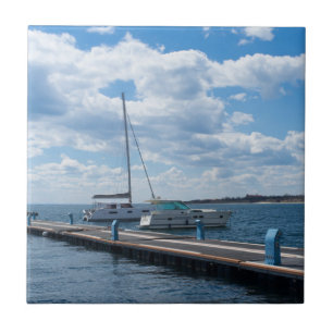 Yachts at mooring tile
