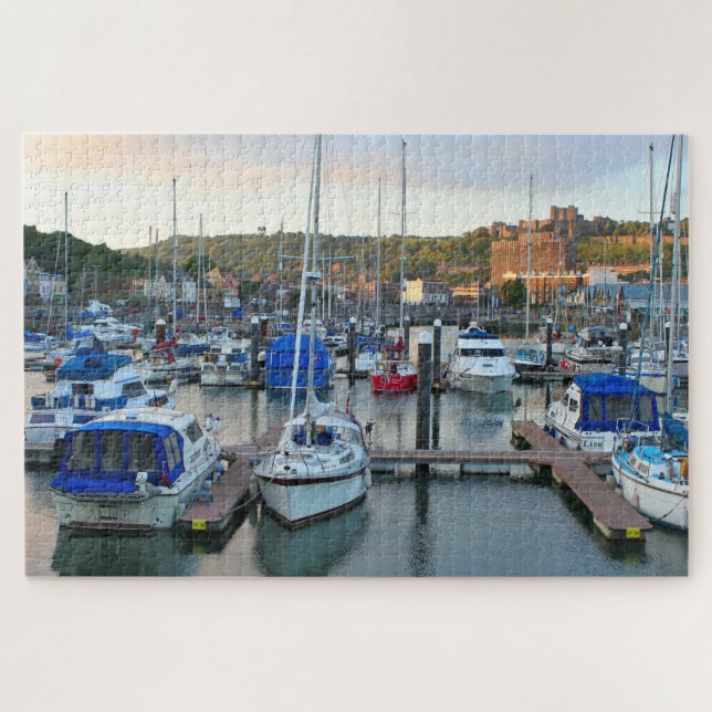 Yachts in marina, Dover, Kent, England Jigsaw Puzzle (Horizontal)
