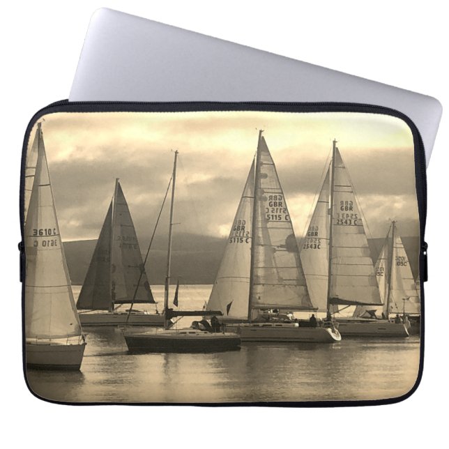 Yachts in Rothesay Bay, Scotland. Laptop Sleeve (Front)