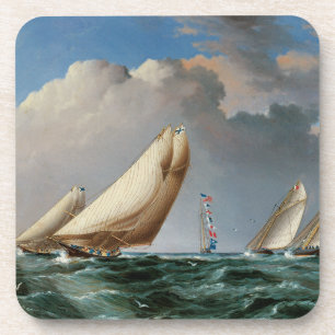 Yachts Rounding The Mark Coaster