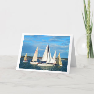 Yachts sailing in Jersey Holiday Card