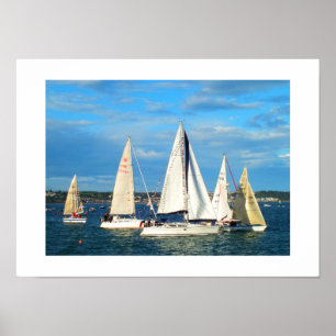Yachts sailing in Jersey Poster