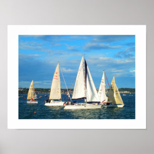 Yachts sailing in Jersey Poster