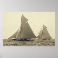 Yachts Valkyrie II and Vigilant Race for America's