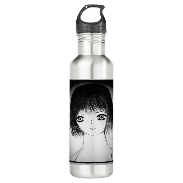 yaei cute manga anime kawaii girl   710 ml water bottle (Front)