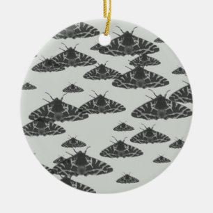 Yaei moth butterflies in white background ceramic tree decoration