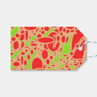 yaei red berry barry abstract art gift tags