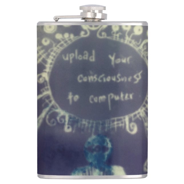 yaei Upload your consciousness to computer  Hip Flask (Front)