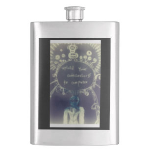 yaei Upload your consciousness to computer Hip Flask