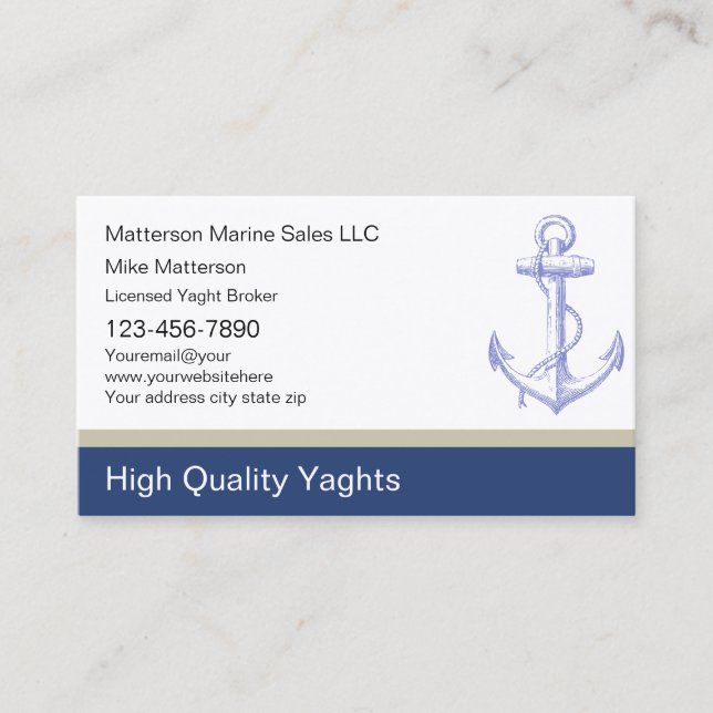 Yaght Broker Business Cards (Front)