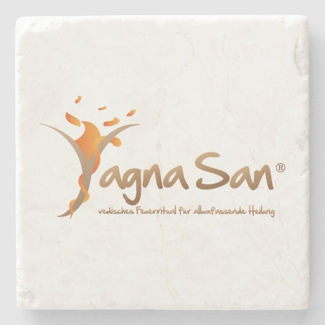 YagnaSan® logo Stone Coaster (Front)