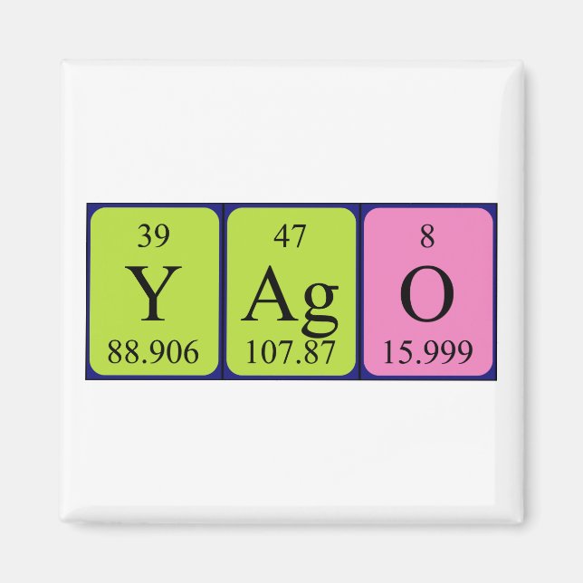 Yago periodic table name magnet (Front)