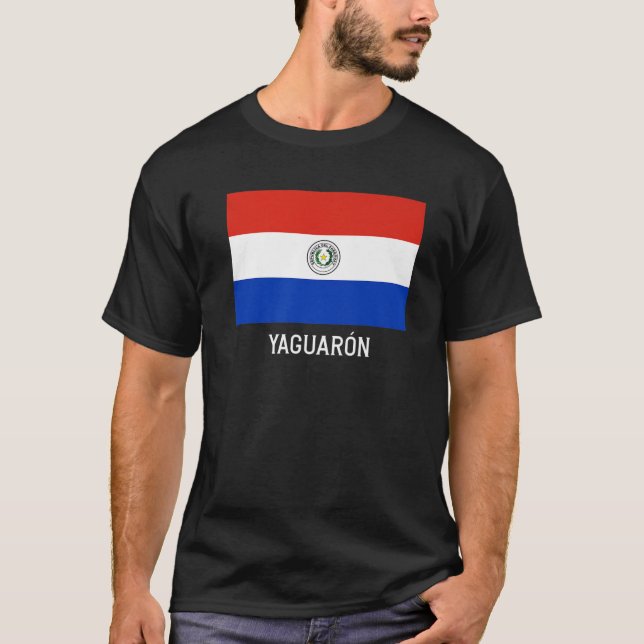 Yaguaron Paraguay Flag Emblem Escudo Bandera Crest T-Shirt (Front)
