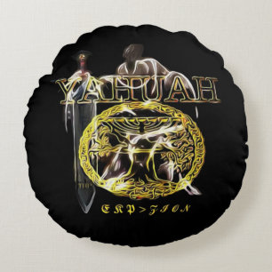 Yahuah-Name Above All Names 03 Royal Round Cushion