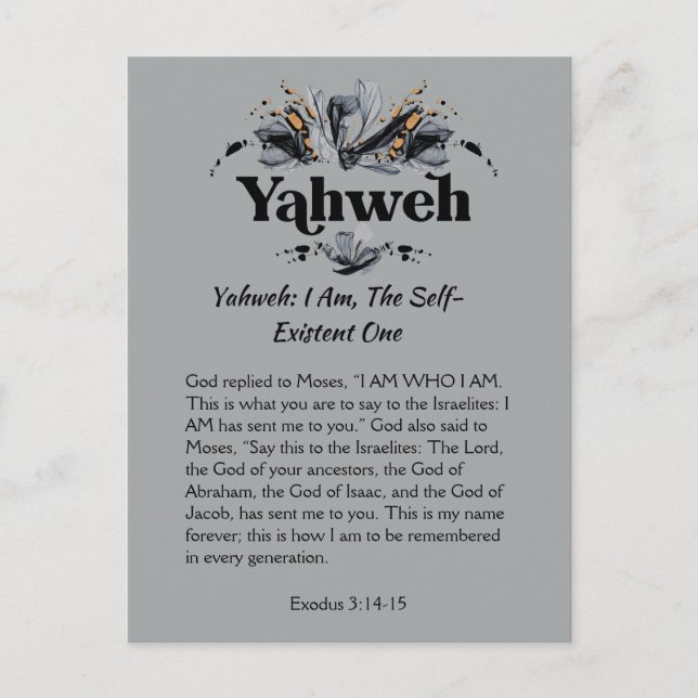 Yahweh | Names of God Devotional Scripture Postcard (Front)