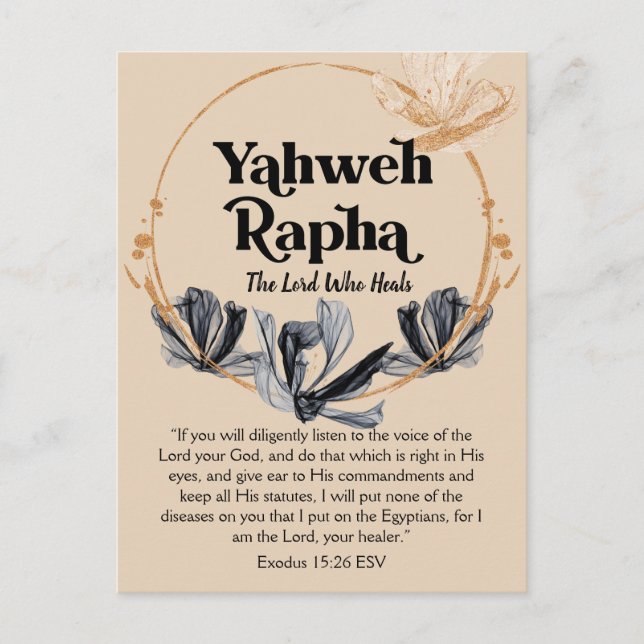 Yahweh Rapha | Names of God Devotional Scripture Postcard (Front)