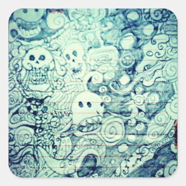 yaie anime manga imaginative thinker square sticker (Front)