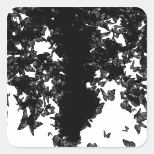 yaie black swallowtail butterfly square sticker