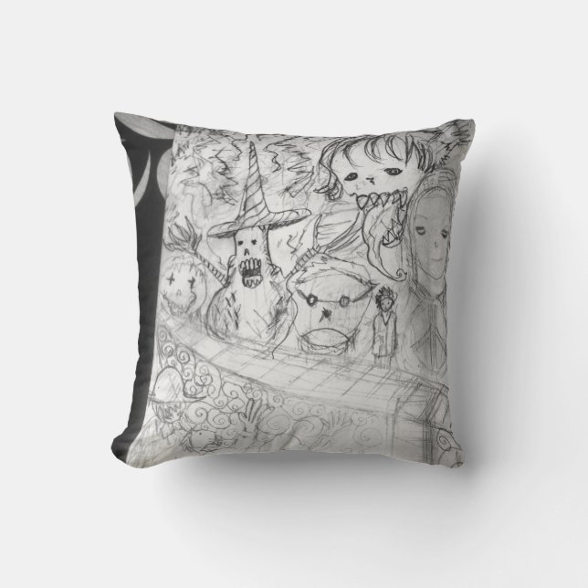 yaie monster manga anime drawing art  cushion (Front)