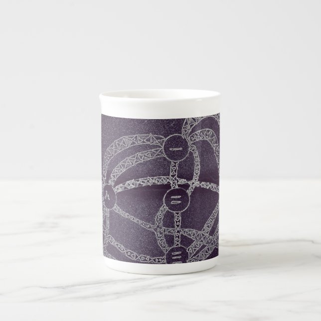yaie nine moon abstract art chinese zodiac latte m bone china mug (Front)