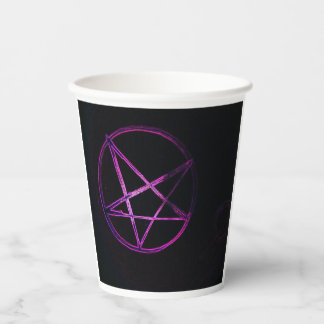 yaie purple pentagram paper cups