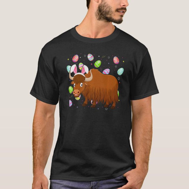 Yak Bunny Easter Egg  Funny Yak Easter Sunday T-Shirt (Front)