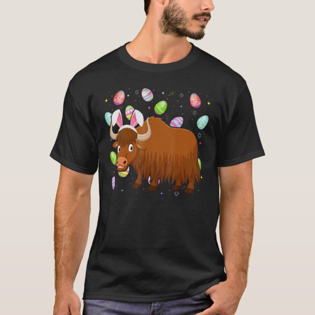 Yak Bunny Easter Egg   Funny Yak Easter Sunday T-Shirt (Front)