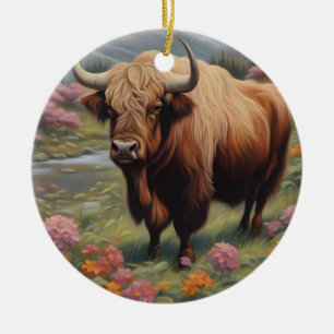 Yak Ceramic Tree Decoration