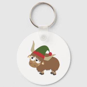 Yak Christmas Elf Key Ring