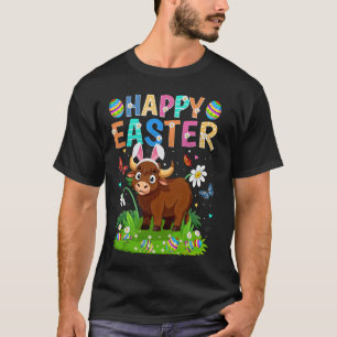 Yak Happy Easter Egg Hunt Bunny Ear Easter Sunday T-Shirt