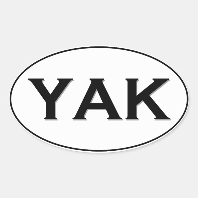 YAK Oval Logo Oval Sticker (Front)