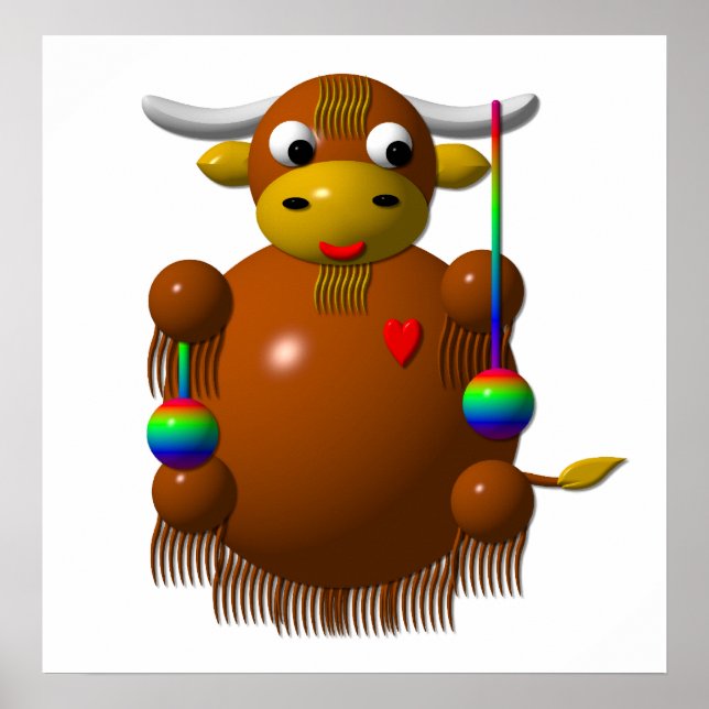 Yak playing with Yo-Yos Poster (Front)