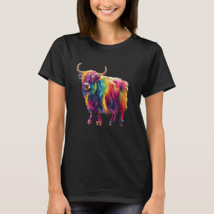 Yak Rainbow Vibrant Animal Art T-Shirt