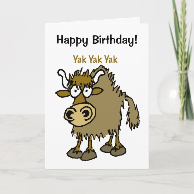 YAK yackety-yak birthday chatting card (Front)