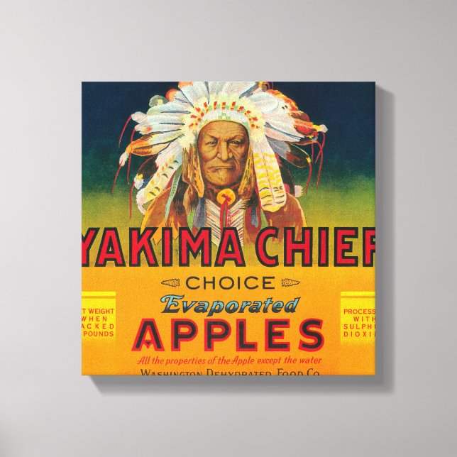 Yakima Chief Apple Label - Yakima, WA Canvas Print (Front)