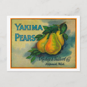 Yakima Pears Crate LabelToppenish, WA Postcard