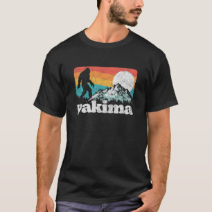 Yakima Washington Bigfoot Mountains Retro Distress T-Shirt