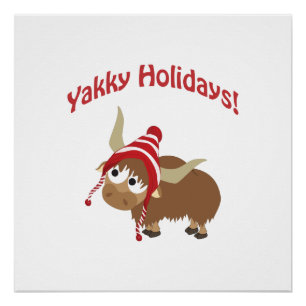 Yakky Holidays! Winter Yak Poster