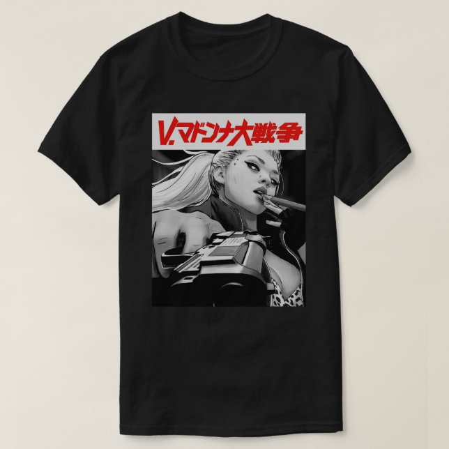 Yakuza Japanese Cyberpunk Girl Vaporwave Urban Sty T-Shirt (Design Front)