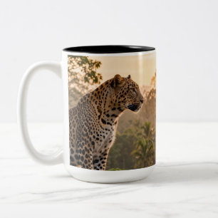 Yala National Park Sri Lanka Leopard Wood Wall Art Two-Tone Coffee Mug